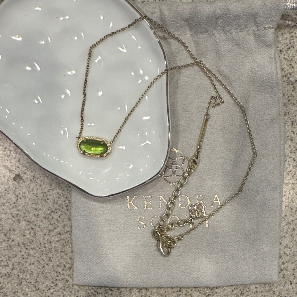 Kendra Scott Green Pendant Necklace